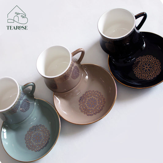 Fern Bells Porcelain Cup and Saucer Set - Set of 2