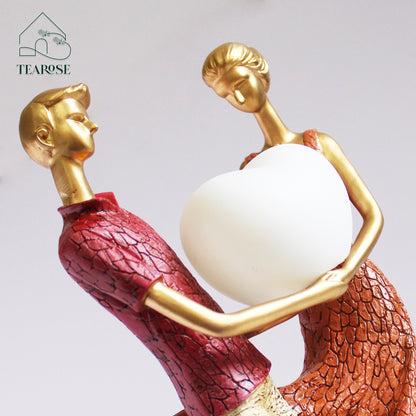 Lovey Dovey - Couple Figurine with Heart-Shaped Light
