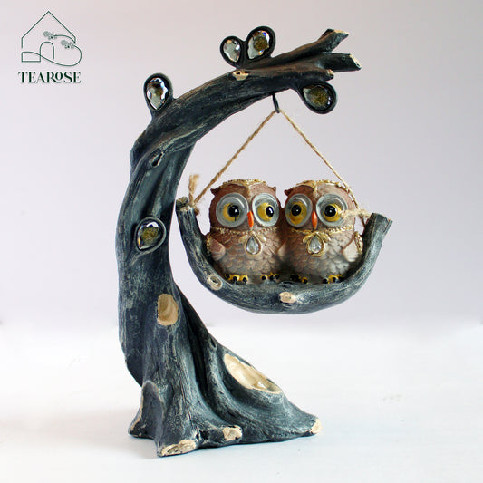 Mr. & Mrs. Iris - Owl Couple Showpiece