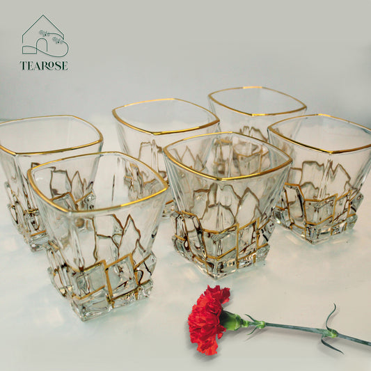Crystal Blast Whiskey Glasses - Set of 6